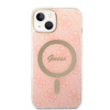 Guess zestaw ładowarka MagSafe + etui do iPhone 14 6,1" różowe 4G Print (GUBPP14SHMEACSK)