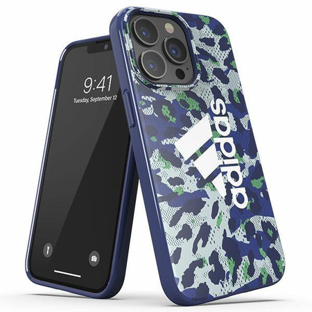 Etui Adidas OR Snap Case Leopard na iPhone 13/13 Pro - niebieskie 47260