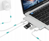 Hub do laptopa Co2, Adapter 7w1 do Apple, do MacBook Pro , do Air Retina, USB-C, HDMI, Karta pamięci SD, Micro SD, 1 x HD, srebrny
