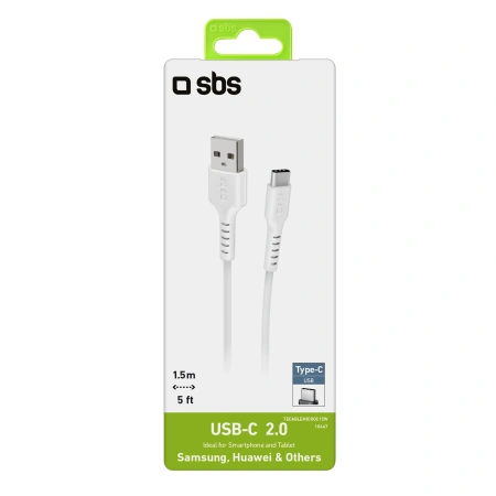 SBS KABEL USB-A DO USB-C 1,5M DO SMARTFONÓW ŁADOWANIE I TRANSFER DANYCH 15W