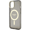 Etui Guess GUHMP14SHCMCGK na iPhone 14 - czarne Glitter Gold MagSafe
