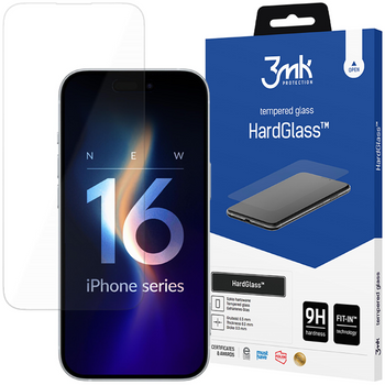 3MK HARDGLASS DO APPLE IPHONE 16 SZKŁO HARTOWANE Z OCHRONĄ