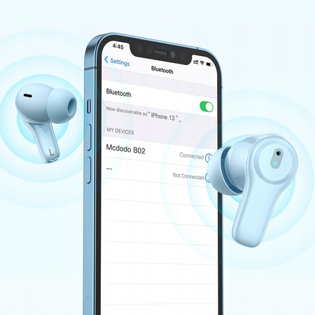 Mcdodo Słuchawki Bezprzewodowe Douszne Z Etui ENC, Niebieskie
