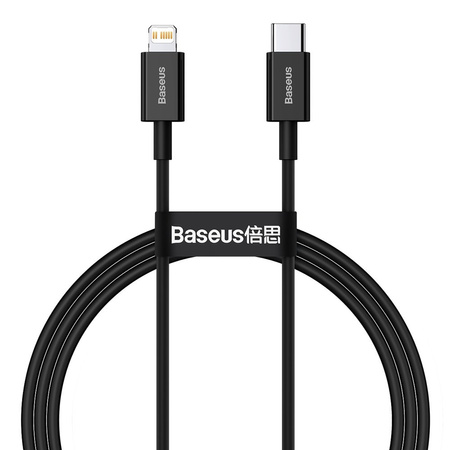 Baseus Superior kabel USB Typ C - Lightning do szybkiego ładowania Power Delivery 20 W 1 m czarny (CATLYS-A01)