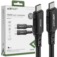 Acefast kabel USB Typ C - USB Typ C 2m, 100W (20V/5A) czarny (C4-03 Black)