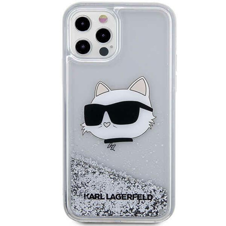 Etui Karl Lagerfeld KLHCP12MLNCHCS na iPhone 12/ 12 Pro - srebrne Glitter Choupette Head