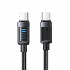 MCDODO KABEL USB-C USB-C SZYBKIE ŁADOWANIE USB TYP C PD 240W 1M LED CZARNY