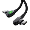 Mcdodo Phone cable Fast charging Angle 90°, LED, USB-C PD 2m black 60W