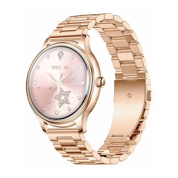 Smart Watch COLMI L28 (Złoty+ złoty stalowy pasek)