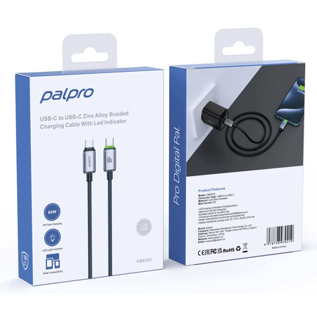 PALPRO KABEL USB-C SZYBKIE ŁADOWANIE DO SAMSUNG APPLE USB TYP C 3A 60W 1M