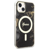 Etui Guess GUHMP14SHTMRSK na iPhone 14 - czarne Golden Marble MagSafe