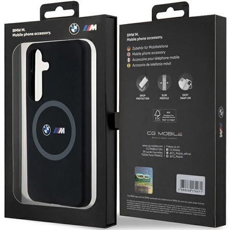 Etui BMW M Silicone Printed Ring MagSafe na Samsung Galaxy S24 - czarne