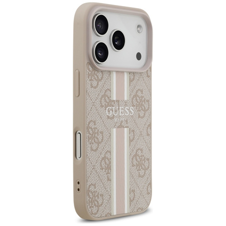 Etui Guess 4G Printed Stripes MagSafe do iPhone 17 Pro różowy