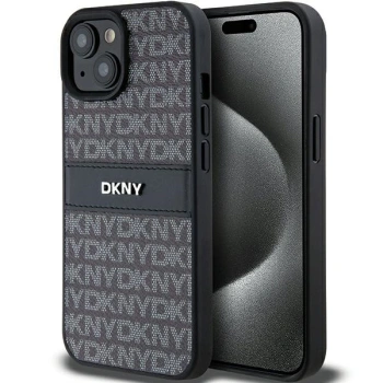 DKNY ETUI HARDCASE DO IPHONE 15 14 13 6.1 Z METALOWYM LOGO I MONO STRIPE