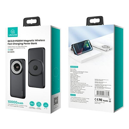 USAMS POWERBANK PB62 QC3.0 PD 10000MAH MAGNETIC WIRELESS DO IPHONE 12 13 14