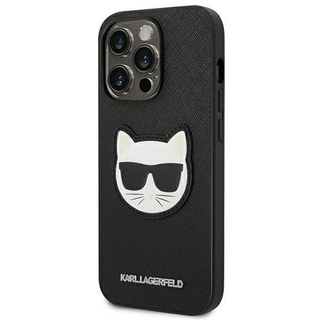Karl Lagerfeld KLHCP14LSAPCHK iPhone 14 Pro 6,1" hardcase czarny/black Saffiano Choupette Head Patch