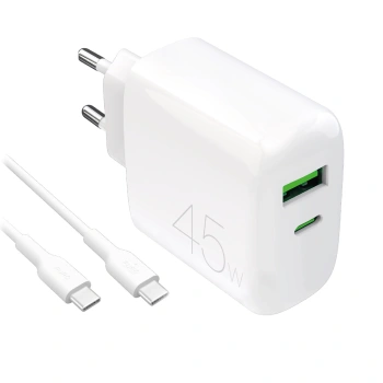 PURO ŁADOWARKA SIECIOWA USB-C USB-A DO LAPTOP TELEFON TABLET 45W POWER