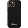 Etui Guess Silicone Script Metal Logo & Frame na iPhone 15 - czarne