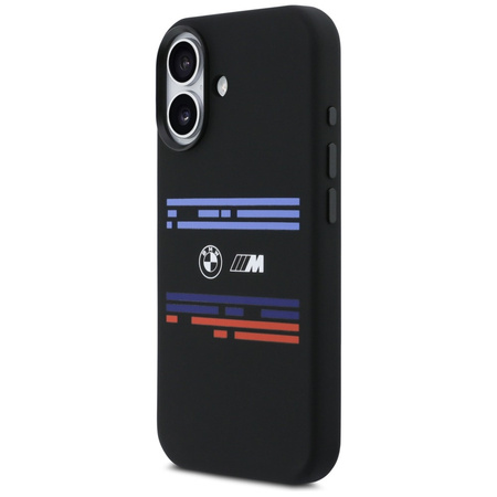 Etui BMW M Silicon Horizontal Line       MagSafe do iPhone 17 czarny
