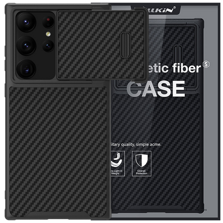 Nillkin Synthetic Fiber S Case etui Samsung Galaxy S23 Ultra pokrowiec osłona na aparat czarne