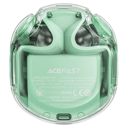 Acefast T8 słuchawki bezprzewodowe Bluetooth TWS miętowe