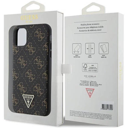 Etui Guess 4G Triangle Metal Logo na iPhone 11 / XR - czarne