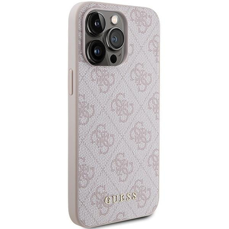 Etui Guess 4G Metal Gold Logo na iPhone 15 Pro Max - różowe