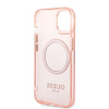 Guess GUHMP14SHTCMP iPhone 14 6,1" różowy/pink hard case Gold Outline Translucent MagSafe