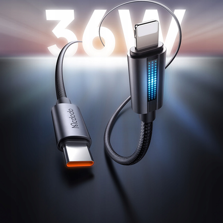 MCDODO ŁADOWARKA KABEL USB-C LIGHTNING SZYBKIEGO ŁADOWANIA DO IPHONE 1M LED