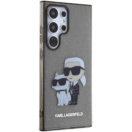Etui Karl Lagerfeld Glitter Karl&Choupette na Samsung Galaxy S24 Ultra - czarne