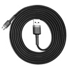 Baseus Cafule Cable wytrzymały nylonowy kabel przewód USB / micro USB 1.5A 2M czarno-szary (CAMKLF-CG1)