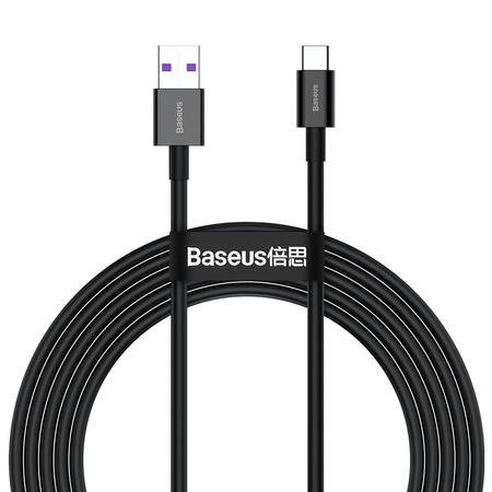 BASEUS KABEL USB - USB TYP C 66 W (11 V / 6 A) HUAWEI SUPERCHARGE SCP 2 M CZARNY