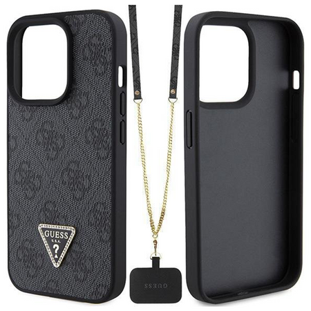 Guess GUHCP15SP4TDSCPK iPhone 15 6.1" czarny/black hardcase Crossbody 4G Metal Logo