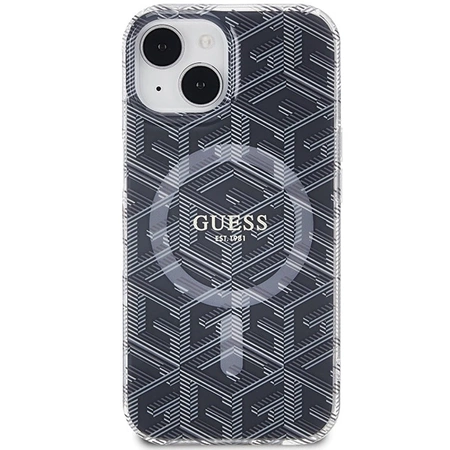 Etui Guess IML GCube MagSafe na iPhone 15 Plus / 14 Plus - czarne