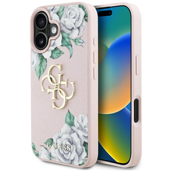 GUESS ETUI CASE POKROWIEC DO IPHONE 16 Z LOGO 4G LUKSUSOWY GRINDED ROSES