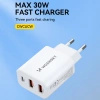 WOZINSKY ŁADOWARKA USB-C 30W 2 X USB-A DO TELEFONÓW I TABLETÓW Z FUNKCJĄ PD
