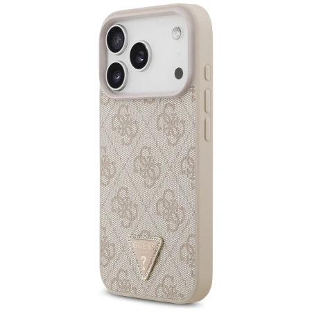 GUESS ETUI LEATHER 4G TRIANGLE STRASS MAGSAFE DO IPHONE 17 PRO Z PIĘKNY