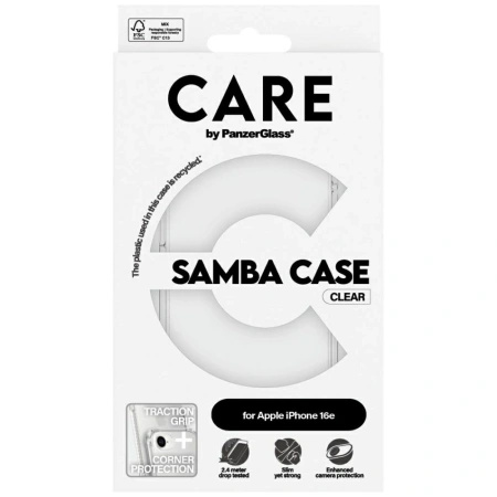Etui CARE by PanzerGlass Fashion na iPhone 16e - przezroczyste