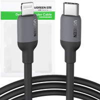 Ugreen kabel do szybkiego ładowania USB Typ C - Lightning (certyfikat MFI) chip C94 Power Delivery 1m czarny (US387 20304)