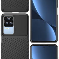 Thunder Case etui Xiaomi Poco F4 5G silikonowy pancerny pokrowiec czarne