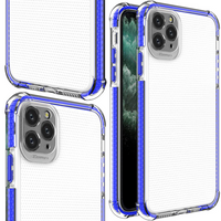 Spring Armor żelowy elastyczny pancerny pokrowiec z kolorową ramką do iPhone 11 Pro Max niebieski