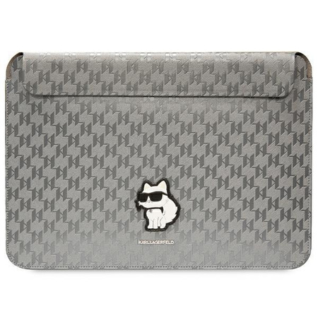 Etui Karl Lagerfeld Saffiano Monogram Choupette KLCS14SAKHPCG na laptopa 14" - srebrne