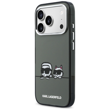 Etui Karl Lagerfeld IML Karl & Choupette Peekaboo Logo MagSafe do iPhone 17 Pro Max czarny