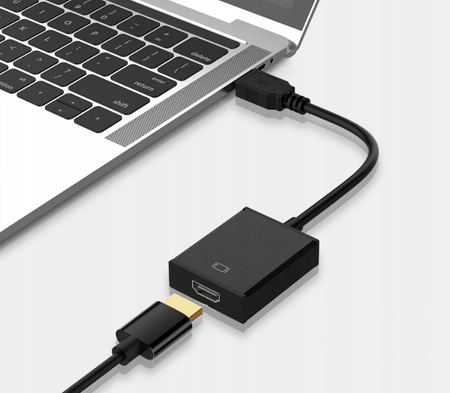 Adapter przejściówka Co2 do laptopa, USB-C - HDMI 4K, do Windows, do Mac OS, do Linux, szary