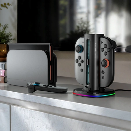 Stacja ładująca AMAZINGTHING Thunder Pro PlayDock Charger do kontrolerów Nintendo Switch 2 - czarna