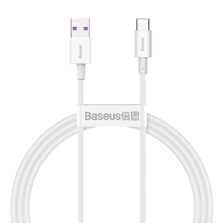 Baseus Superior kabel USB - USB Typ C 66 W 6A 1 m Biały (CATYS-02)