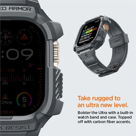 Etui Spigen Rugged Armor Pro na Apple Watch Ultra 1 / 2 (49 mm) - ciemnoszare