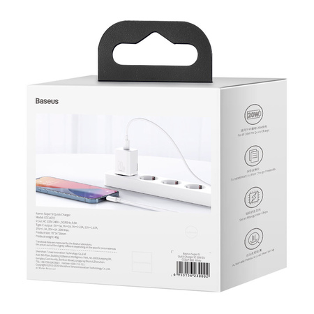 Baseus Super Si 1C szybka ładowarka USB Typ C 20 W Power Delivery biały (CCSUP-B02)