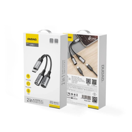 DUDAO ADAPTER USB-C DO TELEFONÓW ANDROID 2W1 ZŁĄCZE TYP C SZYBKA ŁADOWARKA