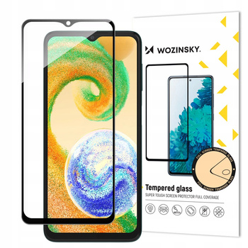 WOZINSKY FULL GLUE SZKŁO HARTOWANE DO SAMSUNG GALAXY A04S 9H Z CZARNĄ RAMKĄ